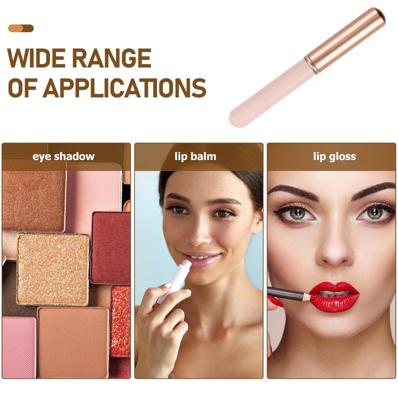 Lip Brush for Women Portable Lipstick Applicator Wand with Metal Cap Short round Head Lip Smudge Brush Travel Makeup Tool - Image 4