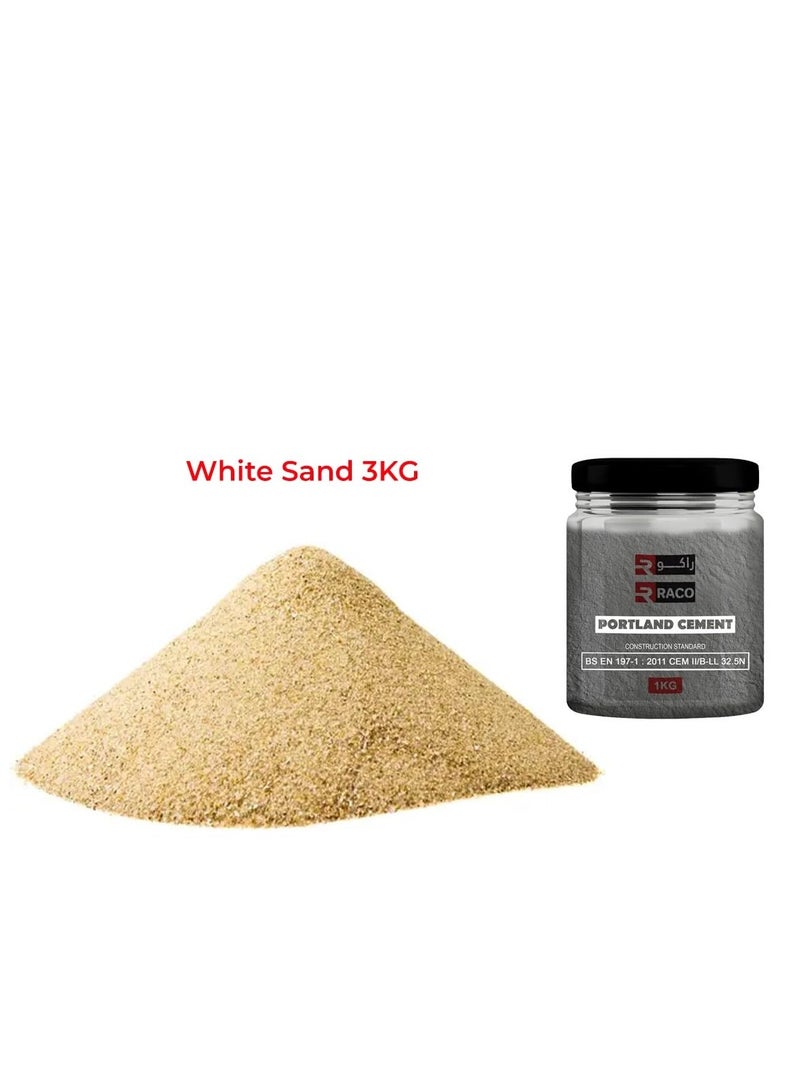 RACO Quickset Portland Cement and White Sand Kit for Household and DIY Projects (1 Kg Cement & 3 Kg Sand)  - Image 1