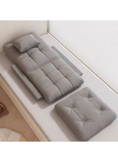 GGEROU Folding Floor Chair,Lazy Sofa,Folding single-back sofa cushion,Multi Angle Adjustment Padded Sleeper Bed,Removable Washable Sofa with Pillow and Cushions(Light Grey,64* 55* 56cm)  - Image 4