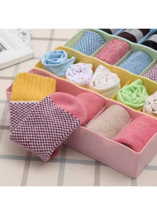 Go Hooked Go Hooked 5 Grid Plastic Storage Box Drawer Socks Organizer Versatile Compact Efficient Multi Purpose Sturdy Space Saving Durable Neat and Tidy Functional Organize Set of 3 Multicolour  - Image 1