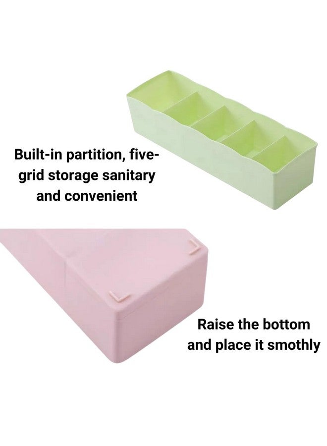 Go Hooked Go Hooked 5 Grid Plastic Storage Box Drawer Socks Organizer Versatile Compact Efficient Multi Purpose Sturdy Space Saving Durable Neat and Tidy Functional Organize Set of 3 Multicolour  - Image 5