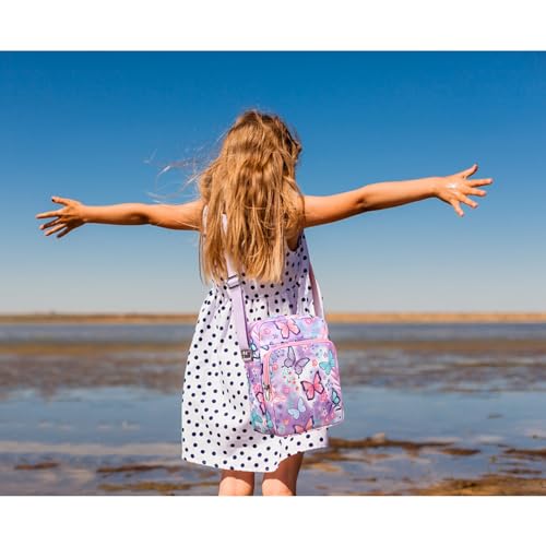 Octsky Girls Crossbody Purses for Kids, Lightweight Small Messenger Shoulder Bag Gift for Kids (Butterfly Purple) - Image 3