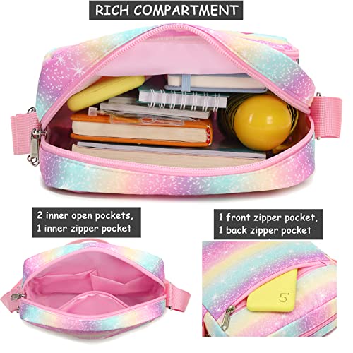 Octsky Girls Crossbody Purses for Kids, Lightweight Small Messenger Shoulder Bag Gift for Kids (Butterfly Purple) - Image 5