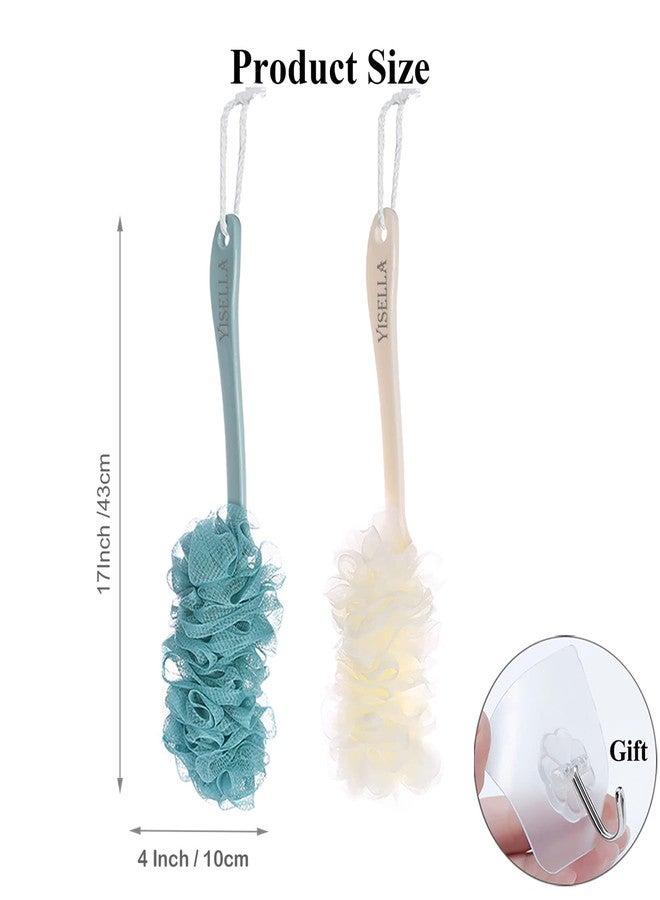 Yisella Back Brush Long Handle for Shower Sponges for Women,Back Shower Scrubber Loofah On A Stick Lufa with Long Handle - Image 2