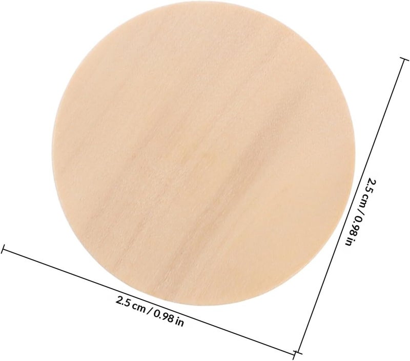 Healifty 50pcs Unfinished Wood Discs Round Wooden Tokens 25mm Small Wood Circles for DIY Crafts Board Game Pieces and Artistic Projects - Image 2