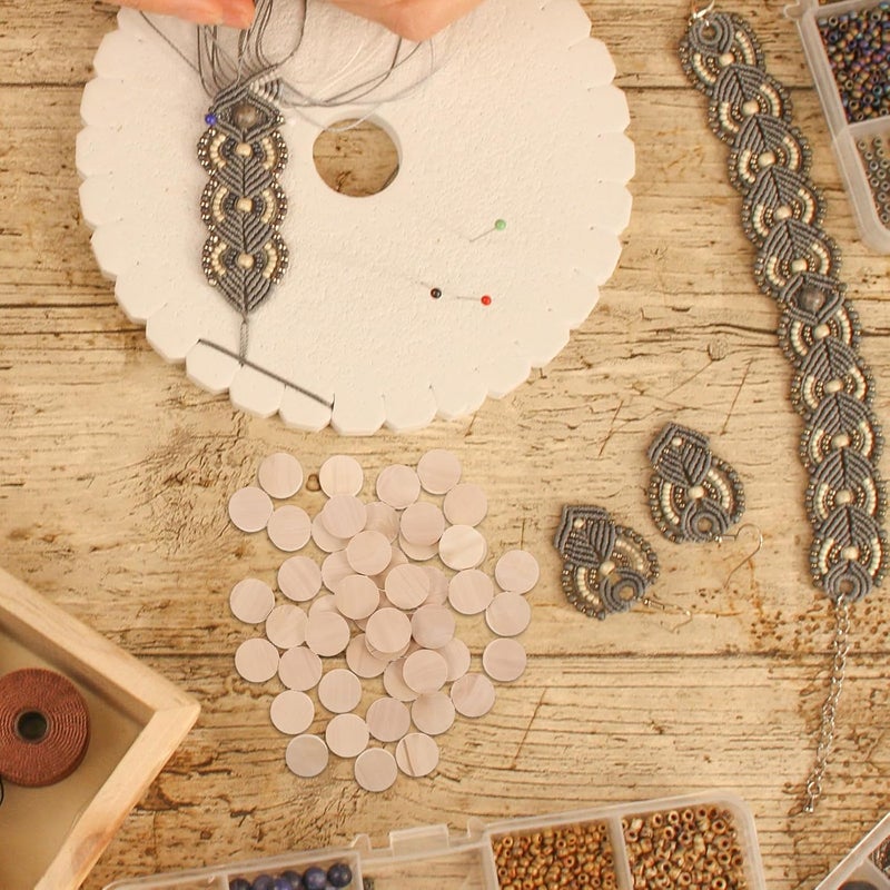Healifty 50pcs Unfinished Wood Discs Round Wooden Tokens 25mm Small Wood Circles for DIY Crafts Board Game Pieces and Artistic Projects - Image 5