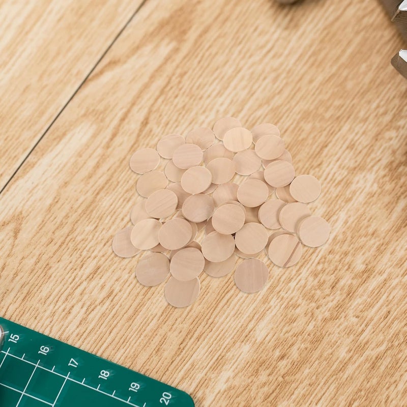 Healifty 50pcs Unfinished Wood Discs Round Wooden Tokens 25mm Small Wood Circles for DIY Crafts Board Game Pieces and Artistic Projects - Image 4