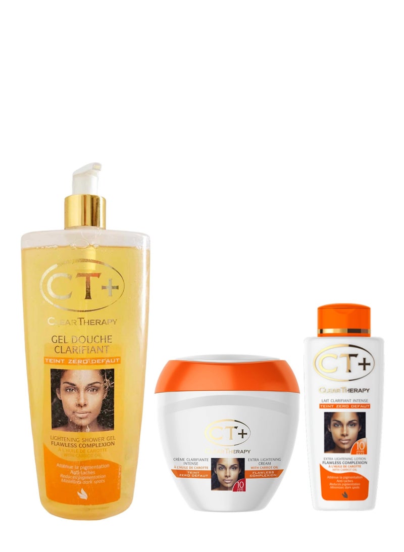 Clear Therapy Skin Lightening Set 3-Piece Beauty Kit with Lotion, Gel and Body Gel, 10 Day Treatment - Image 1