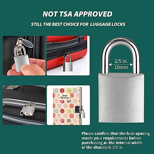 Guliffen Small Aluminum Locks with Keys, 3/4-Inch Body Width Mini Locks with Same Key for Briefcase, Boxe, Lockers, Luggage,Backpack, 12 Pack - Image 4