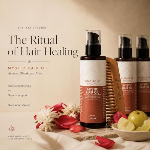Anahata Mystic Hair Oil 100ml | Ayurvedic Hair Growth Oil with Organic Herbs & Natural Oils | Anti-Hair Fall, Dandruff Control & Scalp Nourishment | For Long, Strong & Shiny Hair – All Hair Types - Image 4