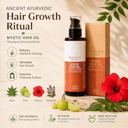 Anahata Mystic Hair Oil 100ml | Ayurvedic Hair Growth Oil with Organic Herbs & Natural Oils | Anti-Hair Fall, Dandruff Control & Scalp Nourishment | For Long, Strong & Shiny Hair – All Hair Types - Image 3