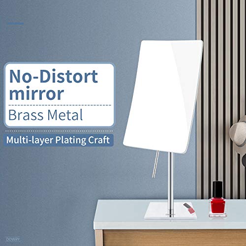 DOWRY 5X Tabletop Magnifying Makeup Mirror Adjustable Rectangular Vanity Mirror for Bedroom 304 Stainless Steel Polished Chrome - Image 4