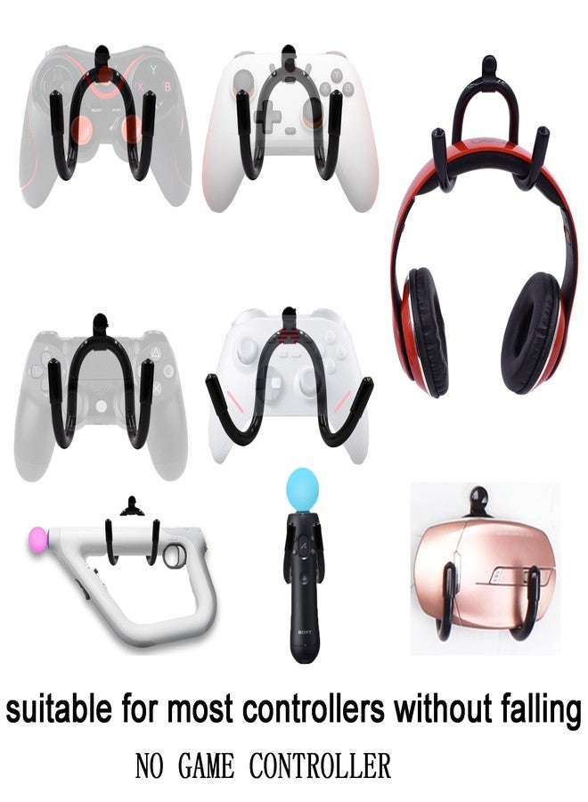 YYST Universal Game Controller Organizer Wall Rack Wall Mount Wall Clip Wall Hanger Compatible With Xbox One PS4 Switch Pro Game controller 4/PK - NO GAME CONTROLLER - No Falling - Image 3