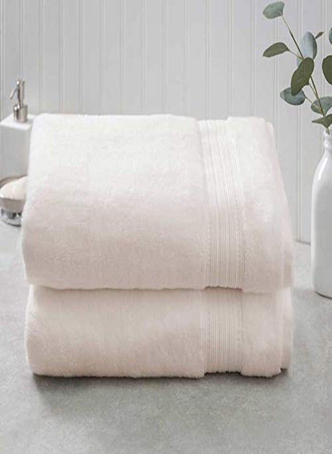 Charisma New Bath Sheet Bundle Set | 2 Luxury Bath Sheets 35" W X 70" L (Ivory) - Image 2