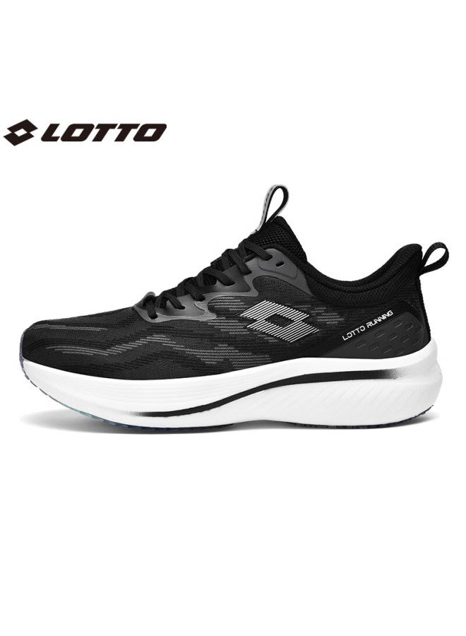 Lotto Women's Carbon Plate Running Shoes, Spring And Summer Mesh Breathable Sneakers, Shock-absorbing Wear-resistant Rebound Racing Shoes, Black/white, Size 37 - Image 2