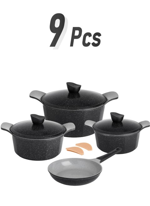 Joel Granite Cookware Set 9 Pieces Black Color