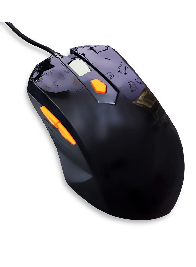 جينيس ماوس ألعاب ، بصري 2000 نقطة في البوصة، 6 أزرار سلكي للكمبيوتر و اللابتوب للاستخدام الشخصي و المنزلي و المكتبي ، وصلة USB - أسود - Image 2