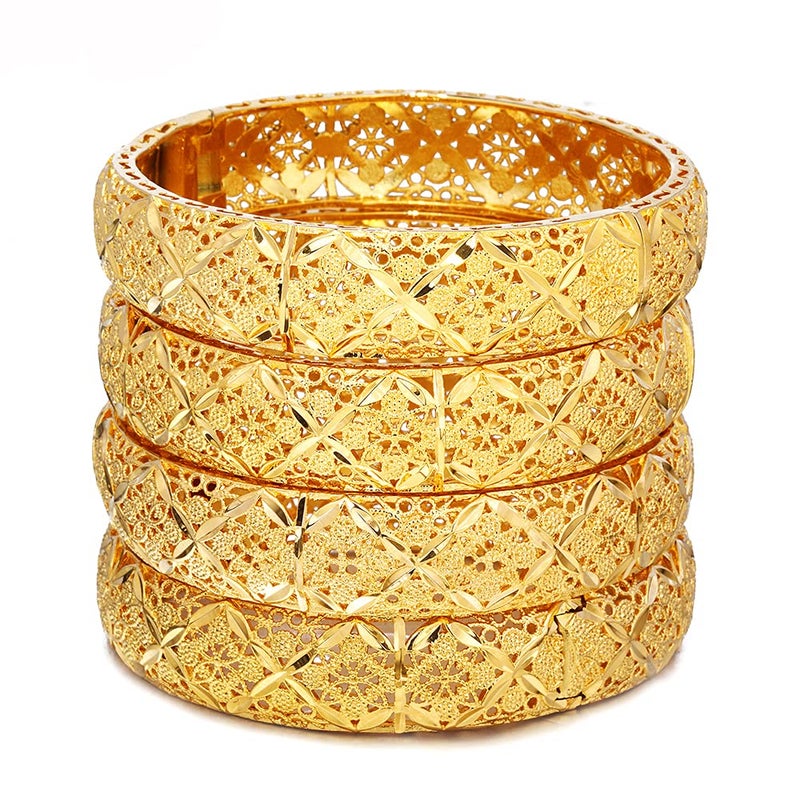 Ethlyn Birthday Gifts for her Gold Color Bangles Bracelet Jewelry for Mothers Day Valentines Anniversary Mom Wife Girlfriend （4pcs/lot） - Image 2