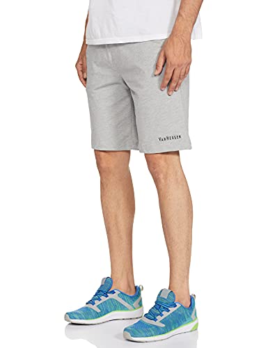 Van Heusen Athleisure Men Knit Shorts - Cotton Rich - Smart Tech, Easy Stain Release, Anti Stat, Ultra Soft, Quick Dry_50001_Grey Melange_S - Image 2