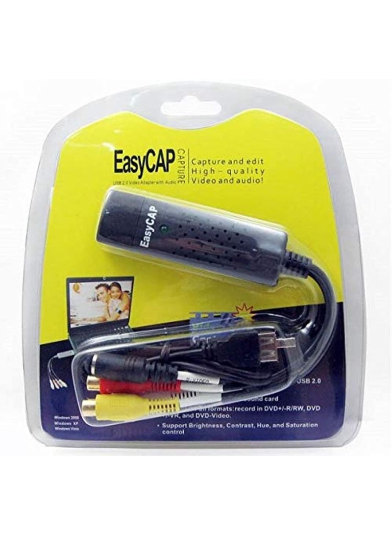 EasyCAP USB Video Capture Device – Record & Stream from TV, VHS, and Analog Sources