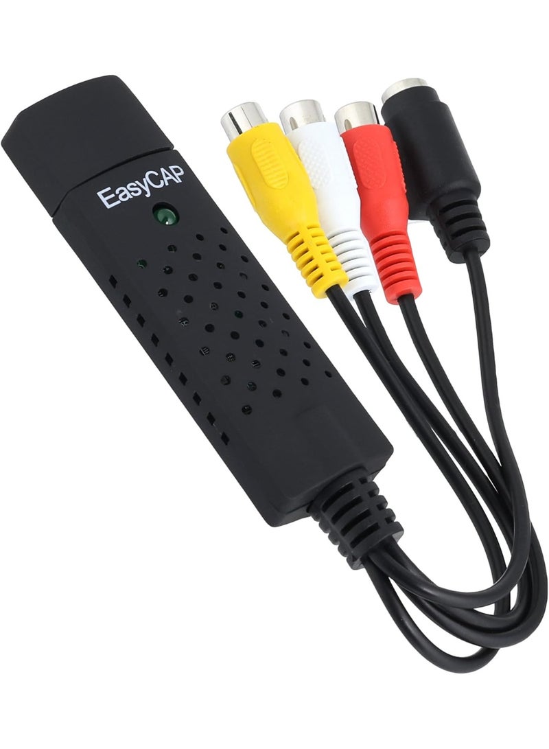 EasyCAP USB Video Capture Device – Record & Stream from TV, VHS, and Analog Sources