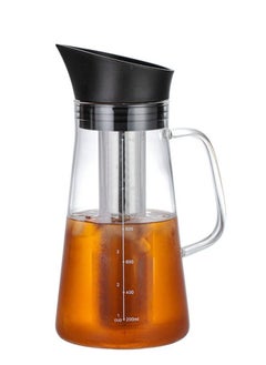 Generic Glass Coffee Cold Brew Maker Pot Jug with Tick Marks Stainless Steel Filter Ice Brewed Coffee Tea Infuser Pot Cold Kettle 1.2L  - Image 1