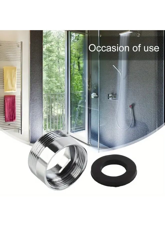 Metal Shower Head Adapter Water Saving Outer 22mm Universal Fit Rainfall Faucet Connector - Image 3