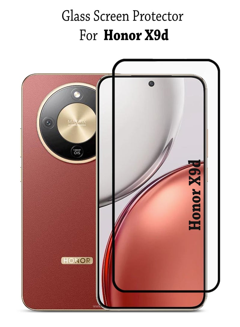 واقي شاشة Honor X9d | زجاج مقوى متوافق مع Honor X9d | واقي شاشة عالي الدقة بالكامل، زجاج مقوى مضاد للخدش، تغطية كاملة من الحافة إلى الحافة مع مجموعة تركيب سهلة - أسود - Image 1
