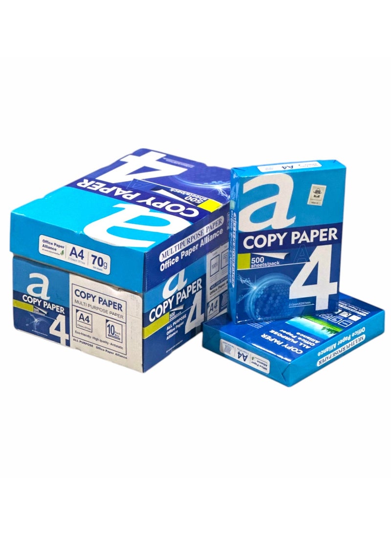 A4 PaperX WDA Premium A4 Copy Paper, 70 GSM, 2500 Sheets, Multipurpose Office Paper (5 Packet)  - Image 1