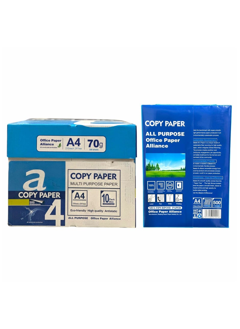 A4 PaperX WDA Premium A4 Copy Paper, 70 GSM, 2500 Sheets, Multipurpose Office Paper (5 Packet)  - Image 2