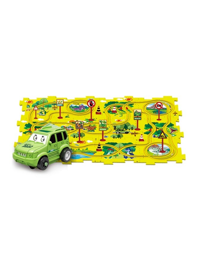 PowerTRC PowerTRC Puzzle Track Car Playset, 25 Pcs Puzzle Racer Kids Car Track Set, Toys for Boys 3-5, Floor Puzzle Adventure Track Set, Car Set for Boys 3-5 Toddler Toy Gift (Safari Theme)  - Image 2