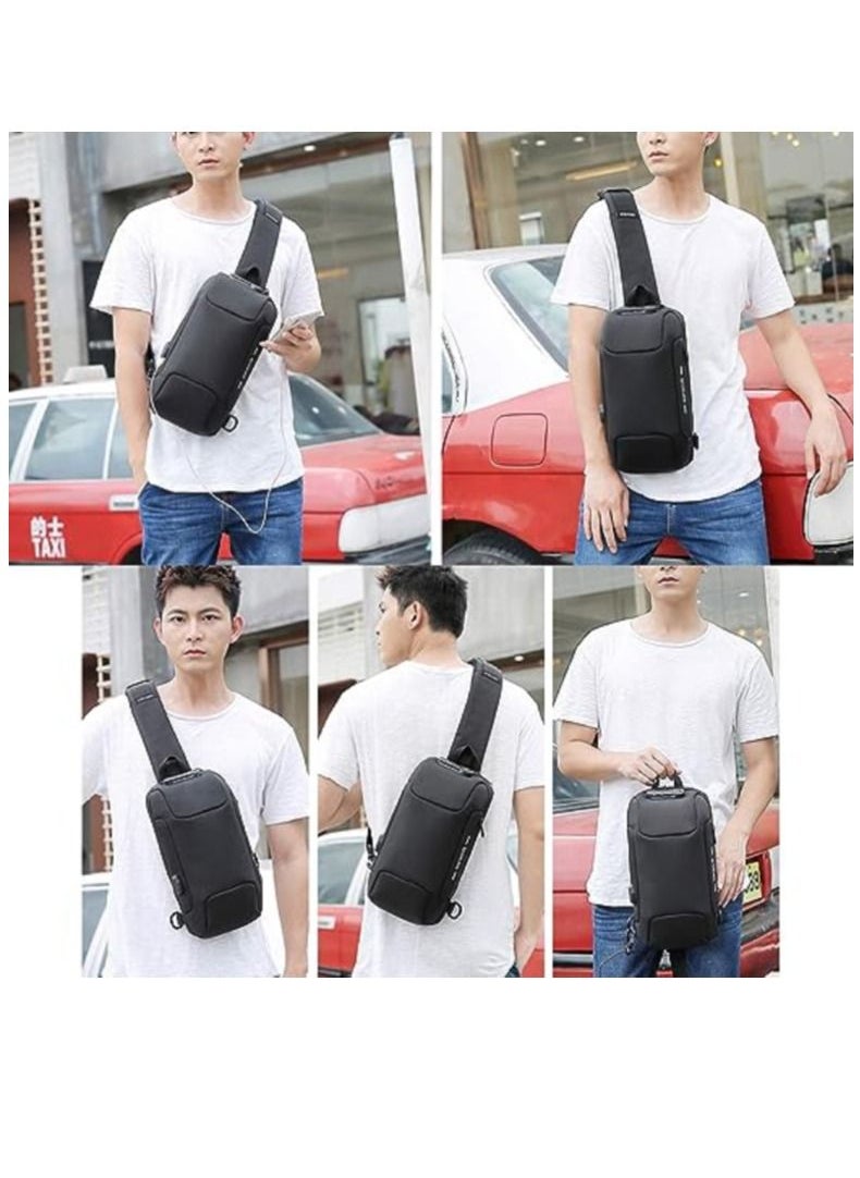 OZUKO - Anti Theft Sling Bag Shoulder Crossbody Backpack Waterproof Chest Bag with USB Charging Port Lightweight Casual Daypack - Image 1