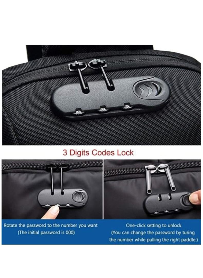 OZUKO - Anti Theft Sling Bag Shoulder Crossbody Backpack Waterproof Chest Bag with USB Charging Port Lightweight Casual Daypack - Image 1