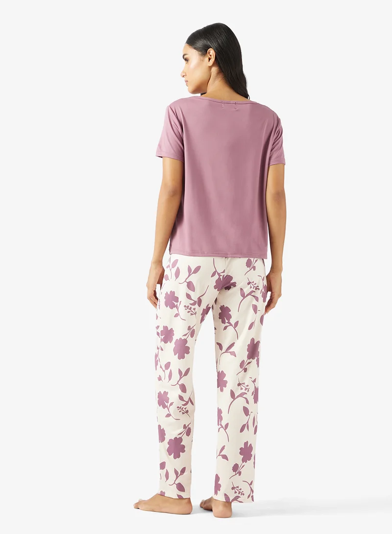 Ginger Relaxed Fit T-Shirt & Floral Pyjama Set