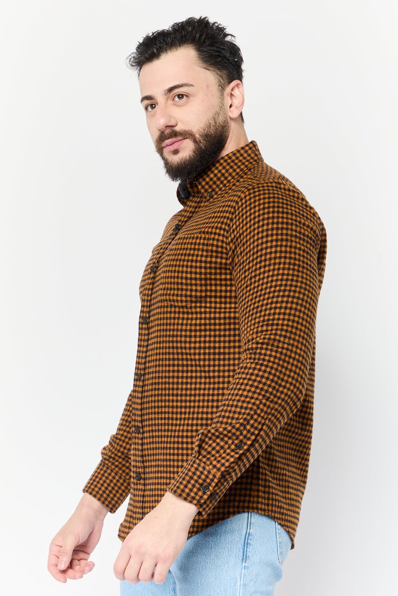 Chaps Men Regular Fit Grid Pattern Long Sleeves Casual Shirt, Multicolor - Image 4