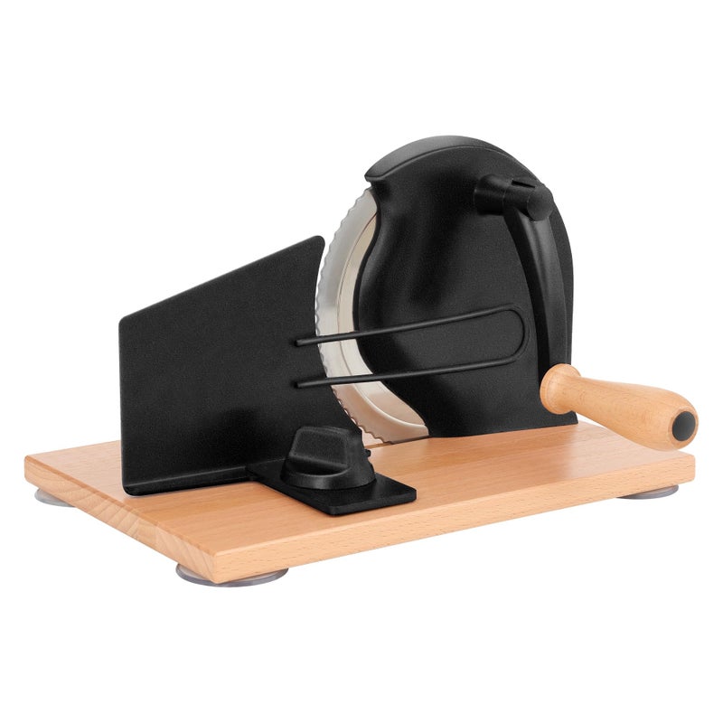 CAWIU Manual Bread Slicer with Hand Crank Adjustable Thickness Bread Cutter for Even Slices Perfect for Homemade Sourdough Sandwich and More Black
