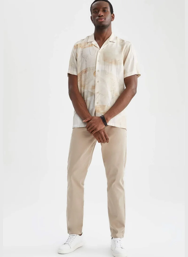 ديفاكتو Modern Fit Short Sleeve Viscose Shirt