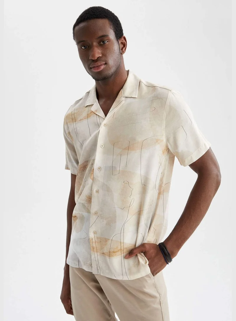 ديفاكتو Modern Fit Short Sleeve Viscose Shirt
