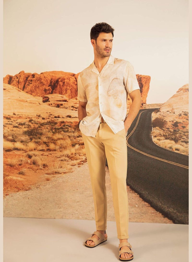 DeFacto قميص فيسكوز بأكمام قصيرة بتصميم عصري - Image 1