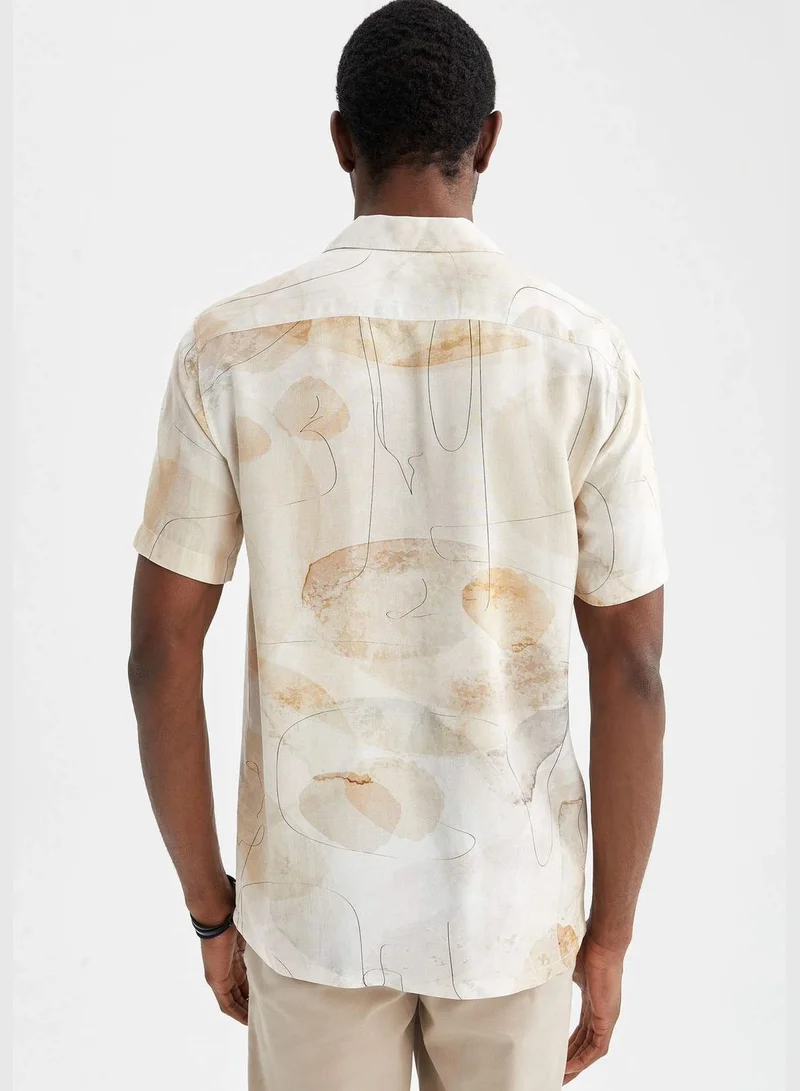 ديفاكتو Modern Fit Short Sleeve Viscose Shirt