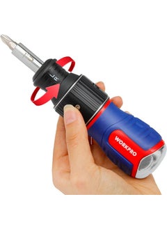 WORKPRO WP221071 6-In-1 Professional Cr-V Ratchet Magnetic Stubby Screwdriver Set  - Image 2