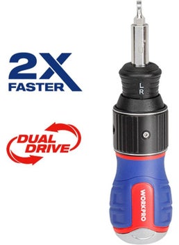WORKPRO WP221071 6-In-1 Professional Cr-V Ratchet Magnetic Stubby Screwdriver Set  - Image 4