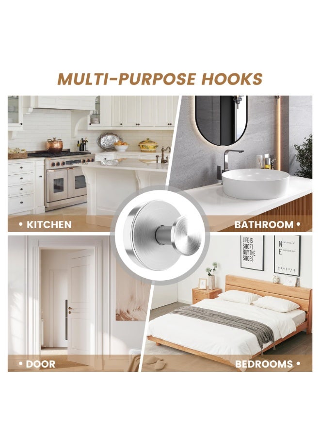 Suction Cup Hooks for Glass Windows Removable Shower Towel Hooks Metal Bathroom Hanging Hooks Set of Four - Image 3