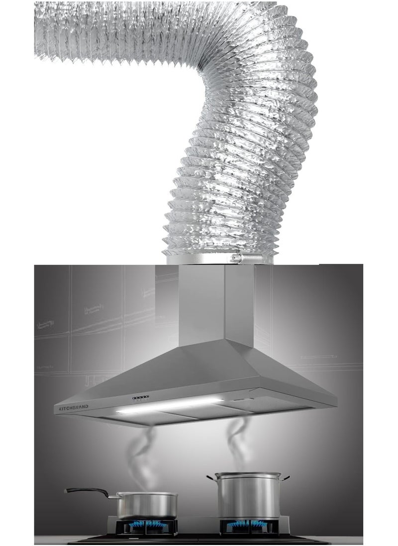 Hobby or chimney expands to 5 meters and a diameter (6 inches or 15.306 cm) of thermally expandable aluminum for kitchen hood, gas heater and air conditioning + a special thermal paste roll of 23 yards