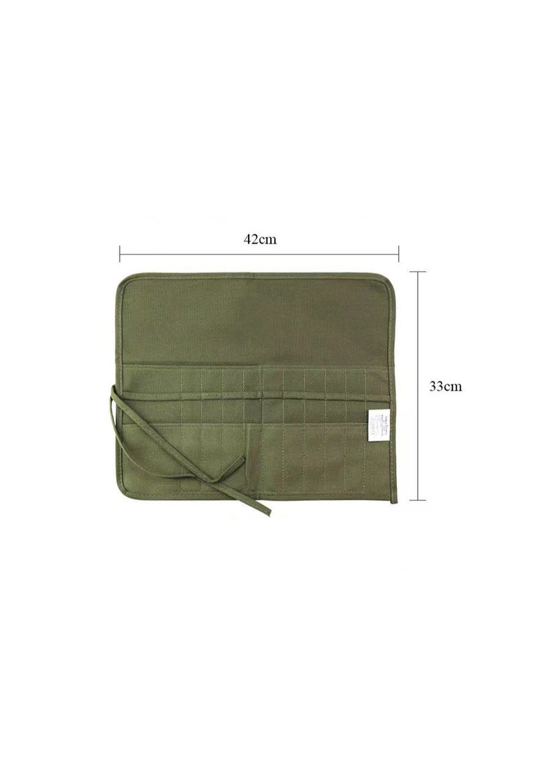 ستود 1-Piece 42x36cm Roll Up Canvas Paint Brush Bag,Artist Draw Pen Case,Watercolor Oil Pen Storage Bag - Image 5