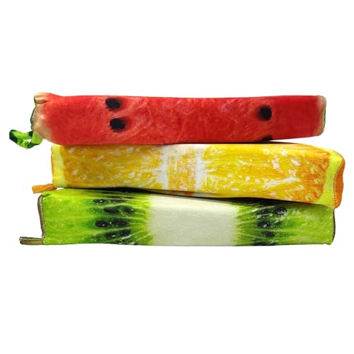 Keshav Creation Foam 3D Fruit Soft Pillow Plush Cushion Orange, Kiwi & Watermelon Pillow Cushion for Baby Pack of 3 - Image 1