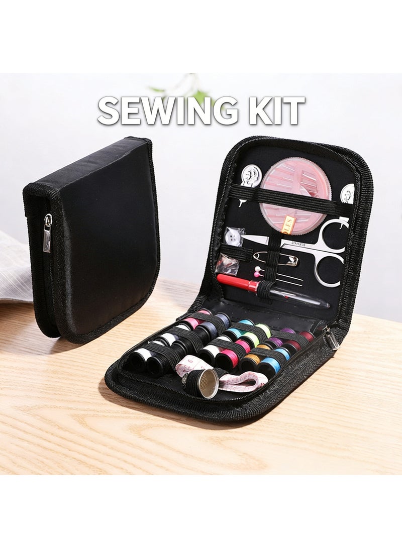 فَرَحُوم طقم خياطة سفر مكون من 27 قطعة للكبار والصغار - لوازم خياطة طارئة محمولة مع خيوط وإبر ومقص وشريط قياس - مثالي للمبتدئين والسفر والمنزل والإصلاحات - Image 1