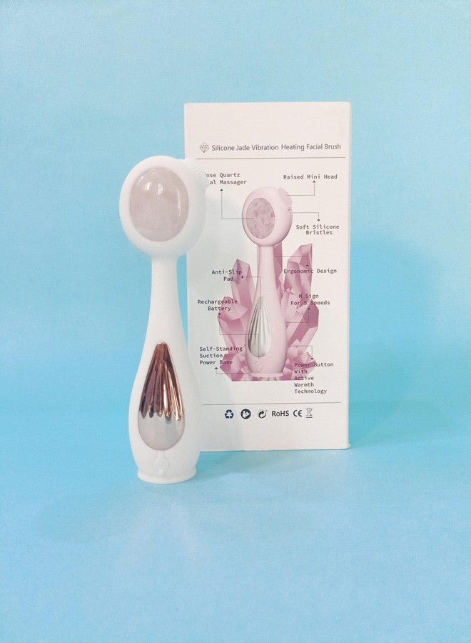 ilika Facial Massage Brush With Jade (White) - Image 3