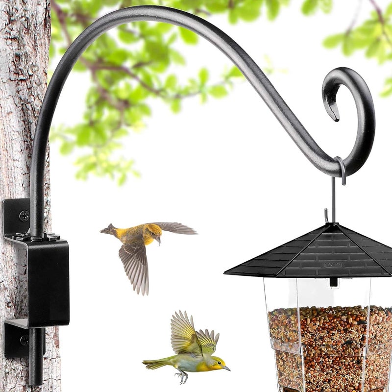 Lifyzoon Swivel Bird Feeder Hanger for Outside - 2Packs 16-Inch Swivel Plant Hooks Outdoor, 25lbs Weight Capacity - Rustproof Wall Hooks for Birdhouse, Wind Chimes, Heavy Plants - Image 4