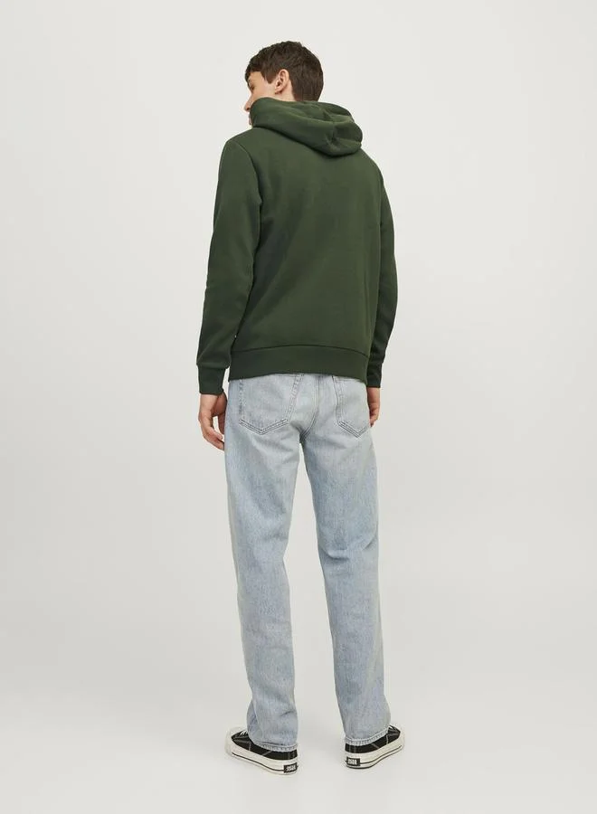 JACK & JONES Logo Print Hoodie with Drawstring